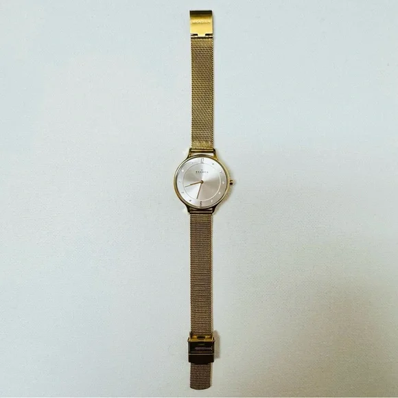 Skagen Anita Crystal Dial 30mm Women's Midsized Gold Watch Mesh Band SKW2150